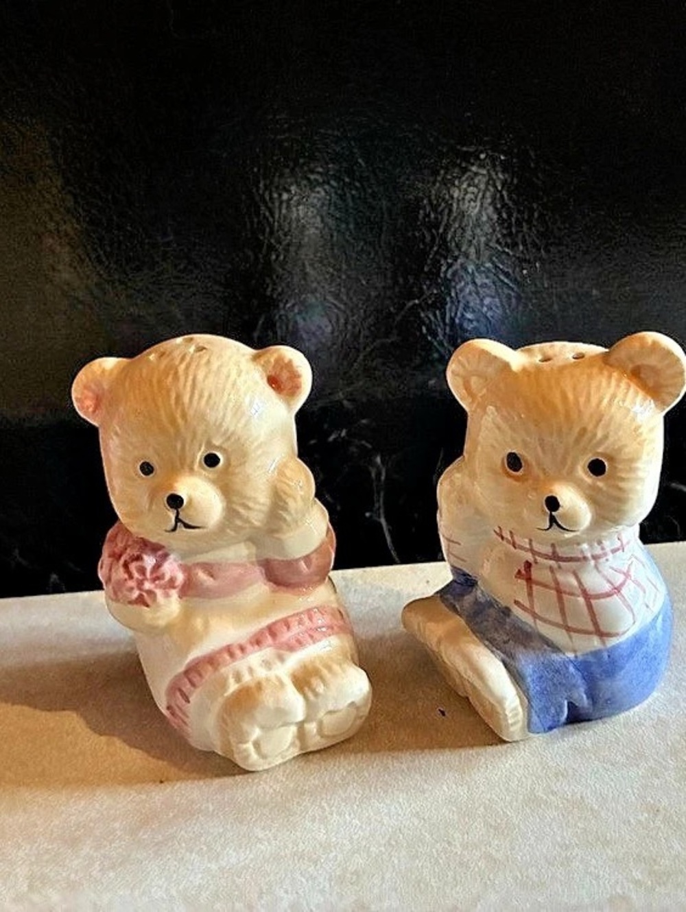 Vintage Teddy Bear Salt and Pepper Shaker Set